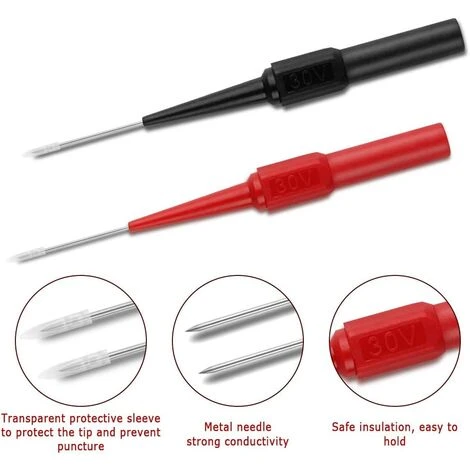 STARLIGHT Sonde De Test, SL.GT Cordons De Test Multimètre En Acier Inoxydable Sondes De Teste Câble Testeur Multifonction Pour Multimètres Laboratoires Électriciens(Rouge Et Noir),8PCS 4 STARLIGHT Sonde De Test, SL.GT Cordons De Test Multimètre En Acier Inoxydable Sondes De Teste Câble Testeur Multifonction Pour Multimètres Laboratoires Électriciens(Rouge Et Noir),8PCS – Image 4