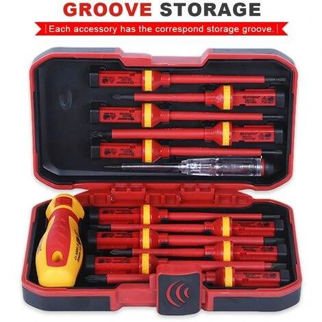 Cisea Jeu De Tournevis Isolés, 1000V Fendu Phillips Embouts De Vis Poignée Antidérapante Réparation Outils à Main Pour électricien 2 Cisea Jeu De Tournevis Isolés, 1000V Fendu Phillips Embouts De Vis Poignée Antidérapante Réparation Outils à Main Pour électricien – Image 2