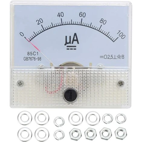 FONTAINEBLEAU Voltmètre Analogique, 85C1 DC 0~100UA Type De Pointeur Ampèremètre Analogique, Courant Panneau Mètre Avec Structure Simple Fonepro 1 FONTAINEBLEAU Voltmètre Analogique, 85C1 DC 0~100UA Type De Pointeur Ampèremètre Analogique, Courant Panneau Mètre Avec Structure Simple Fonepro