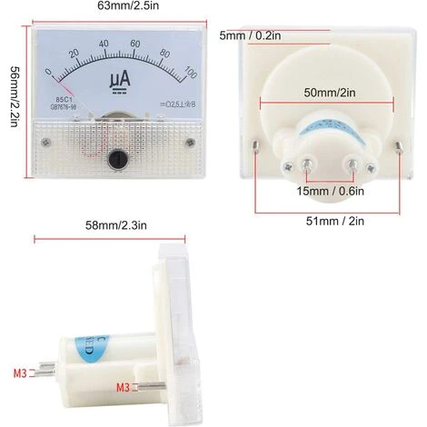 FONTAINEBLEAU Voltmètre Analogique, 85C1 DC 0~100UA Type De Pointeur Ampèremètre Analogique, Courant Panneau Mètre Avec Structure Simple Fonepro 3 FONTAINEBLEAU Voltmètre Analogique, 85C1 DC 0~100UA Type De Pointeur Ampèremètre Analogique, Courant Panneau Mètre Avec Structure Simple Fonepro – Image 3