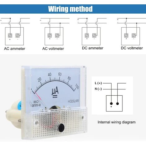 FONTAINEBLEAU Voltmètre Analogique, 85C1 DC 0~100UA Type De Pointeur Ampèremètre Analogique, Courant Panneau Mètre Avec Structure Simple Fonepro 5 FONTAINEBLEAU Voltmètre Analogique, 85C1 DC 0~100UA Type De Pointeur Ampèremètre Analogique, Courant Panneau Mètre Avec Structure Simple Fonepro – Image 5