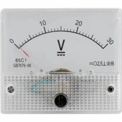 FONTAINEBLEAU Voltmètre De Courant, Tension De Voltmètre De Courant Analogique 85C1, Tension De Tension De 2,5 Précision, Panneau De Voltmètre Analogique Pour Expériences, Panneau De Testeur,0-30v, Fonepro