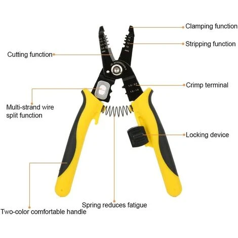 FLYME Pince à Dénuder, Outil De Débroussailleuse à Main Pour électriciens En Acier Allié Multifonction 2 FLYME Pince à Dénuder, Outil De Débroussailleuse à Main Pour électriciens En Acier Allié Multifonction – Image 2