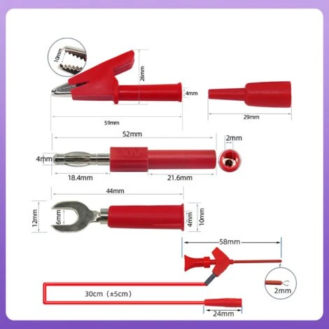 IRISFR Kit De Câbles De Mesure De Multimètre - Pointes De Test électriques Numériques Avec Pinces Crocodiles - Pinces à épiler, Noir/rouge,une Ensemble, Lilaris 3 IRISFR Kit De Câbles De Mesure De Multimètre - Pointes De Test électriques Numériques Avec Pinces Crocodiles - Pinces à épiler, Noir/rouge,une Ensemble, Lilaris – Image 3