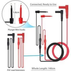 IRISFR Ensemble De 8 Câbles De Test Multimètre Professionnels Avec Extensions, Sondes, Mini-attrapeurs Et Pinces Crocodile Pour L'usine, Le Laboratoire De L'école Et D'autres，Lilaris -Outil de l'électricien Soldes 2022 58250562 4