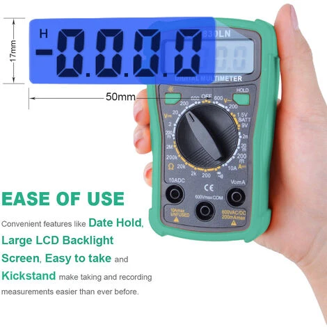 Thsinde Multimetre Ultra-mince Multimetre Numerique Intelligent 830LN Voltmètre CC 3 Thsinde Multimetre Ultra-mince Multimetre Numerique Intelligent 830LN Voltmètre CC – Image 3