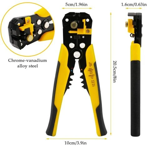 BEARSU Pince à Dénuder Automatique AWG 10-24, Pince à Dénuder 3 En 1 Pince à Sertir Multifonction Longueur De Coupe 8 Pouces Réglage Dénudeur De Câble Entretien électronique Usage Domestique 4 BEARSU Pince à Dénuder Automatique AWG 10-24, Pince à Dénuder 3 En 1 Pince à Sertir Multifonction Longueur De Coupe 8 Pouces Réglage Dénudeur De Câble Entretien électronique Usage Domestique – Image 4