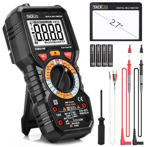 TODOT Multimètre Numérique Avancé True RMS 6000 POINTS Avec Testeur De Circuit De Tension Sans Contact - DM01M 1 TODOT Multimètre Numérique Avancé True RMS 6000 POINTS Avec Testeur De Circuit De Tension Sans Contact - DM01M