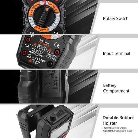 TODOT Multimètre Numérique Avancé True RMS 6000 POINTS Avec Testeur De Circuit De Tension Sans Contact - DM01M 2 TODOT Multimètre Numérique Avancé True RMS 6000 POINTS Avec Testeur De Circuit De Tension Sans Contact - DM01M – Image 2