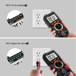 TODOT Multimètre Numérique Avec Température De Détection De Tension Sans Contact, Testeur De Continuité Avec Eclairage - DM01 -Outil de l'électricien Soldes 2022 58757992 5