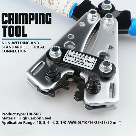 ENLENK Pince A Sertir - Réglable Professionnelle Multicouche Cliquet De Sertissage Pince Pour Cosses De Electrique Câble AWG 10-0, 6/10/16/25/35/50 Mm², Pour Électricien & Bricoleur 3 ENLENK Pince A Sertir - Réglable Professionnelle Multicouche Cliquet De Sertissage Pince Pour Cosses De Electrique Câble AWG 10-0, 6/10/16/25/35/50 Mm², Pour Électricien & Bricoleur – Image 3
