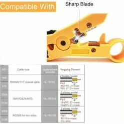 TRIOMPHE 1 Pc Coupe-câble Coaxial/outil De Préparation Outil De Dénudage Pour Câble RG59, RG6, RG7 Et RG11 Et Câble Téléphonique Plat, Dénudeur CAT6 CAT5 CAT3，T-Audace -Outil de l'électricien Soldes 2022 59000352 5