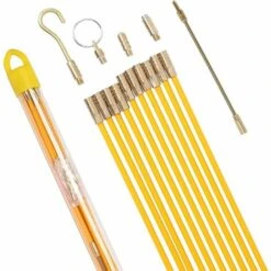 ROSIER Tire Fil électriques Jeu De Baguettes Fibre De Verre,Kit Rétractable D’installation Pour Cable En Boîtier Plastique 33cm*10 Pièces——VEBTles