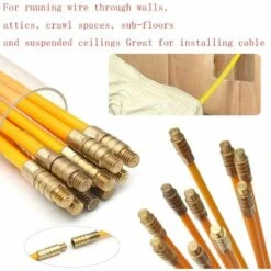 ROSIER Tire Fil électriques Jeu De Baguettes Fibre De Verre,Kit Rétractable D’installation Pour Cable En Boîtier Plastique 33cm*10 Pièces——VEBTles -Outil de l'électricien Soldes 2022 59152792 3
