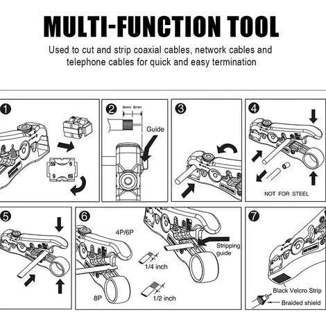 BARES Outil De Dénudage De Câble Réseau 1PCS, Câble Coaxial Et Câble De Données 4 BARES Outil De Dénudage De Câble Réseau 1PCS, Câble Coaxial Et Câble De Données – Image 4