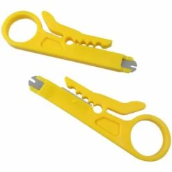 IRISFR Lilaris Denudeur Cable RJ45 Electrique Par Dénude Câbles / 110 Style Punch Down Outil IDC Pour LAN IDC RJ11 Cat5 Cat6 Audio Et Video Couteau à Dégainer Fil Isolation，jaune, Une Pièce