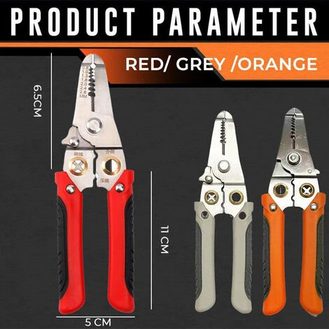 MERKMAK Pince A Denuder Les Fils Multifonctionnelle Pour Electricien, Pince Speciale Pour Couper Le Fil Denuder La Peau Enrouler Le Fil De Pressage Orange 2 MERKMAK Pince A Denuder Les Fils Multifonctionnelle Pour Electricien, Pince Speciale Pour Couper Le Fil Denuder La Peau Enrouler Le Fil De Pressage Orange – Image 2