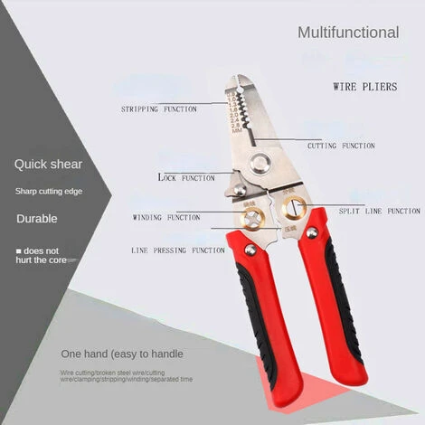 MERKMAK Pince A Denuder Les Fils Multifonctionnelle Pour Electricien, Pince Speciale Pour Couper Le Fil Denuder La Peau Enrouler Le Fil De Pressage Orange 4 MERKMAK Pince A Denuder Les Fils Multifonctionnelle Pour Electricien, Pince Speciale Pour Couper Le Fil Denuder La Peau Enrouler Le Fil De Pressage Orange – Image 4