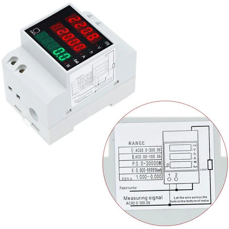 TANCYCO AC80-300V 100 A Multifonctionnel Numérique Din Rail Courant Tension Puissance Facteur Compteur Ampèremètre Voltmètre 2 TANCYCO AC80-300V 100 A Multifonctionnel Numérique Din Rail Courant Tension Puissance Facteur Compteur Ampèremètre Voltmètre – Image 2