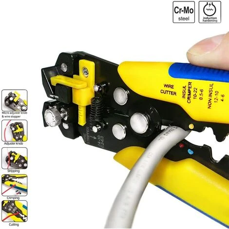 LangRay Pince à Dénuder,Pince à Sertir Dénudeur,de Fils Automatique,avec Reglage De Précision Cables AWG 22-10 (0,2~6.0mm2),Pince Automatique Avec Reglage De Précision Cables AWG 2 LangRay Pince à Dénuder,Pince à Sertir Dénudeur,de Fils Automatique,avec Reglage De Précision Cables AWG 22-10 (0,2~6.0mm2),Pince Automatique Avec Reglage De Précision Cables AWG – Image 2