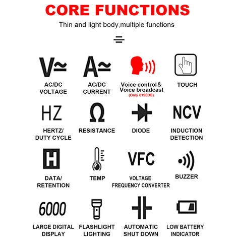 TANCYCO WinAPEX Multimètre Portable Commande Vocale Intelligente Diffusion Multimètre À Écran Tactile 4,4 Pouces TRMS Tension Courant Résistance Diode Capacité Fréquence Mesure De La Température Multimètre Multifonction Avec Lampe De Poche Rétroéclairée 4 TANCYCO WinAPEX Multimètre Portable Commande Vocale Intelligente Diffusion Multimètre À Écran Tactile 4,4 Pouces TRMS Tension Courant Résistance Diode Capacité Fréquence Mesure De La Température Multimètre Multifonction Avec Lampe De Poche Rétroéclairée – Image 4