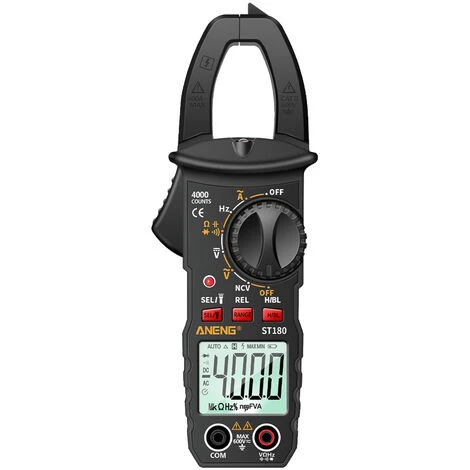 Multimètre ANENG ST180 Multimètre Pince Ampèremétrique Numérique Afficheur Numérique Pince Voltmètre AC/DC Pince électricien Automatique Intelligente Pince De Mesure Numérique De Rodage - Noir 5 Multimètre ANENG ST180 Multimètre Pince Ampèremétrique Numérique Afficheur Numérique Pince Voltmètre AC/DC Pince électricien Automatique Intelligente Pince De Mesure Numérique De Rodage - Noir – Image 5