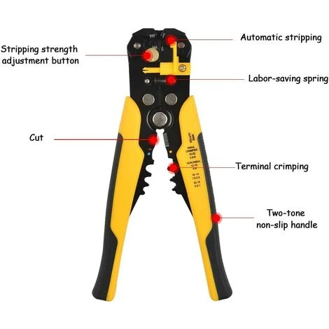 AOUGO 1 Pièces Pince à Dénuder Automatique Multi-outil Pour Dénuder/couper/sertir Pince à Dénuder 26.9*12.9*2 Cm (rouge) 3 AOUGO 1 Pièces Pince à Dénuder Automatique Multi-outil Pour Dénuder/couper/sertir Pince à Dénuder 26.9*12.9*2 Cm (rouge) – Image 3