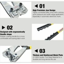 DENUOTOP Pinces à Sertir Pince à Sertir Puissant Outil De Sertissage De Borne De Fil 6-50 Mm2 Pince Multifonctionnel Avec Poingnée Antidérapant Pour électricien Bricolage -Outil de l'électricien Soldes 2022 60004609 5