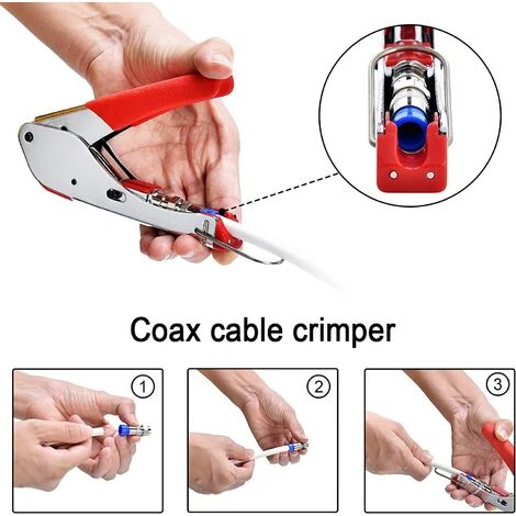 MINKUROW Ensemble De Pinces De Compression Dénudeur De Câble Coaxiaux Pince à Sertir à Compression Pour Câble Coaxial RG58 RG59 RG6 RG-62, Câble TV 3 MINKUROW Ensemble De Pinces De Compression Dénudeur De Câble Coaxiaux Pince à Sertir à Compression Pour Câble Coaxial RG58 RG59 RG6 RG-62, Câble TV – Image 3