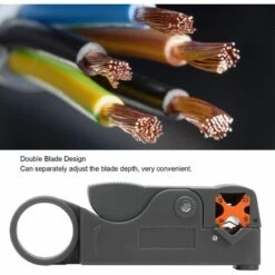 BEARSU Outil De Dénudage De Câble Coaxial, Dénudeur De Fil Léger Outil De Coupe De Fil Outil De Dénudage De Fil Conception à Double Lame Pour Câble Pour Fil -Outil de l'électricien Soldes 2022 60017024 3