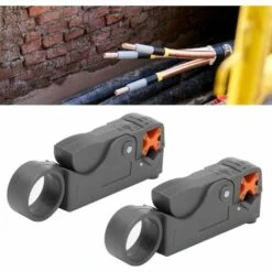 BEARSU Outil De Dénudage De Câble Coaxial, Dénudeur De Fil Léger Outil De Coupe De Fil Outil De Dénudage De Fil Conception à Double Lame Pour Câble Pour Fil -Outil de l'électricien Soldes 2022 60017024 4