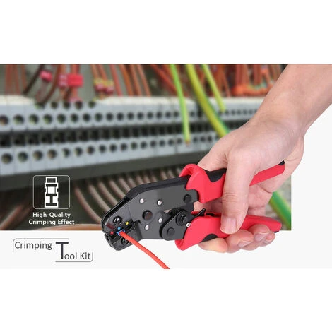 LITZEE Pince à Sertir Et Mors Meterk Professional Pince à Sertir 4 En 1 Pour Bornes à Cliquet Rouge Et Noir Divers 2 LITZEE Pince à Sertir Et Mors Meterk Professional Pince à Sertir 4 En 1 Pour Bornes à Cliquet Rouge Et Noir Divers – Image 2