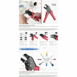LITZEE Pince à Sertir Et Mors Meterk Professional Pince à Sertir 4 En 1 Pour Bornes à Cliquet Rouge Et Noir Divers 7 LITZEE Pince à Sertir Et Mors Meterk Professional Pince à Sertir 4 En 1 Pour Bornes à Cliquet Rouge Et Noir Divers -Outil de l'électricien Soldes 2022 60166277 3