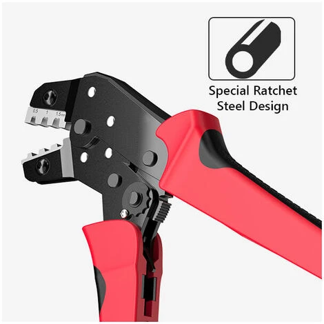 LITZEE Pince à Sertir Et Mors Meterk Professional Pince à Sertir 4 En 1 Pour Bornes à Cliquet Rouge Et Noir Divers 4 LITZEE Pince à Sertir Et Mors Meterk Professional Pince à Sertir 4 En 1 Pour Bornes à Cliquet Rouge Et Noir Divers – Image 4