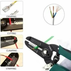 Pince A Dénuder Multifonctionnelle, Coupe-Câble D'Électricien, Dénudage De Câble, Peut Etre Utilisée Pour Couper - Dénuder FUIENKO -Outil de l'électricien Soldes 2022 60308851 3