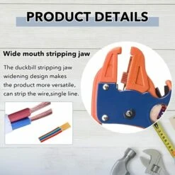 BENOBBY KIDS Pince à Dénuder Automatique Sertisseur Coupeur De Cables Multifonctionnel Outils A Dénuder Aquilin De Fils Outillage A Main Orange Pince Coupe Câble En Bec De Canard (Bleu&Orange) -Outil de l'électricien Soldes 2022 60417527 5
