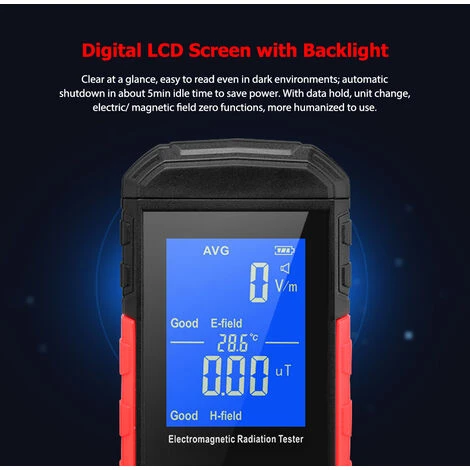 HAPPYSHOPPING Appareil De Mesure Des Rayonnements électromagnétiques Appareil De Mesure Des Rayonnements électromagnétiques à écran Digital Rétro-éclairé Mode Moyenne/crête Fonction Alarme Sonore WT3122 Noir+Rouge (batterie Intégrée) 4 HAPPYSHOPPING Appareil De Mesure Des Rayonnements électromagnétiques Appareil De Mesure Des Rayonnements électromagnétiques à écran Digital Rétro-éclairé Mode Moyenne/crête Fonction Alarme Sonore WT3122 Noir+Rouge (batterie Intégrée) – Image 4