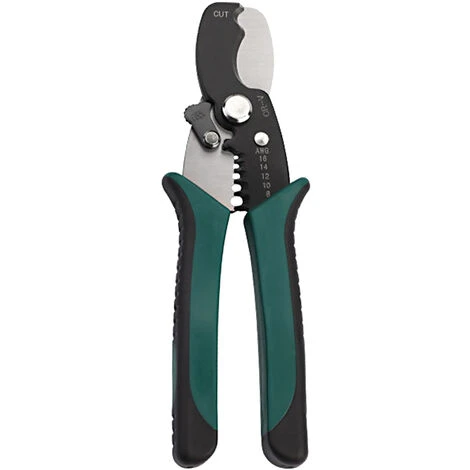 TANCYCO Pince à Dénuder 8/10/12/14/16 AWG Outil De Dénudage Et De Coupe Multifonctionnel Coupe-câbles Dénudeurs Outils à Main D'électricien,Vert Noir 1 TANCYCO Pince à Dénuder 8/10/12/14/16 AWG Outil De Dénudage Et De Coupe Multifonctionnel Coupe-câbles Dénudeurs Outils à Main D'électricien,Vert Noir