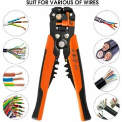 TANCYCO Pince à Dénuder Automatique Pour Câble De 8 Pouces Pince à Dénuder Automatique Outil De Serrage De Fil Pinces à Sertir Pour Câble D'isolation Coupe-fil D'électricien Bornes Nues Et Bornes Isolées Sertissage,Orange 8 TANCYCO Pince à Dénuder Automatique Pour Câble De 8 Pouces Pince à Dénuder Automatique Outil De Serrage De Fil Pinces à Sertir Pour Câble D'isolation Coupe-fil D'électricien Bornes Nues Et Bornes Isolées Sertissage,Orange -Outil de l'électricien Soldes 2022 60580656 4
