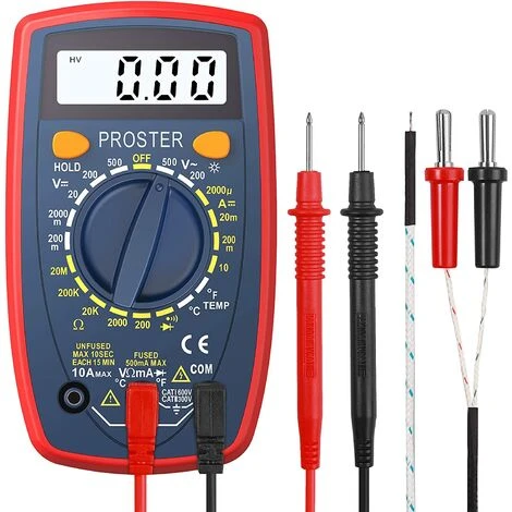 Proster Multimètre Numérique 1999 Portable Multi Testeur Avec Fils De Test Mini Voltmètre Ampèremètre Ohmmètre Avec Rétroéclairage LCD Pour Test De Tension Courant Continuité Diodes Test 2 Proster Multimètre Numérique 1999 Portable Multi Testeur Avec Fils De Test Mini Voltmètre Ampèremètre Ohmmètre Avec Rétroéclairage LCD Pour Test De Tension Courant Continuité Diodes Test – Image 2