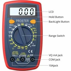 Proster Multimètre Numérique 1999 Portable Multi Testeur Avec Fils De Test Mini Voltmètre Ampèremètre Ohmmètre Avec Rétroéclairage LCD Pour Test De Tension Courant Continuité Diodes Test 7 Proster Multimètre Numérique 1999 Portable Multi Testeur Avec Fils De Test Mini Voltmètre Ampèremètre Ohmmètre Avec Rétroéclairage LCD Pour Test De Tension Courant Continuité Diodes Test -Outil de l'électricien Soldes 2022 61048494 3