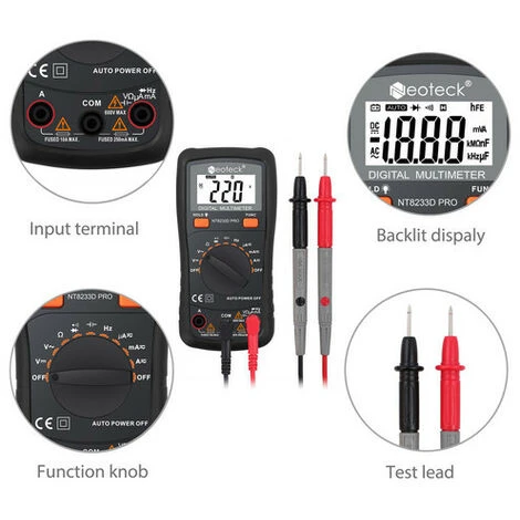 Neoteck Multimètre 2000 Résistance Tension De Courant Test De Diode Fréquence 4 Neoteck Multimètre 2000 Résistance Tension De Courant Test De Diode Fréquence – Image 4
