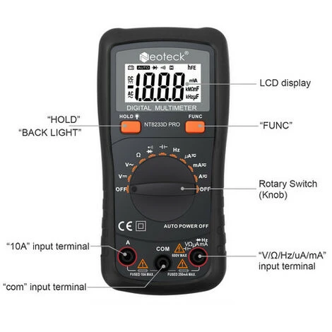 Neoteck Multimètre 2000 Résistance Tension De Courant Test De Diode Fréquence 5 Neoteck Multimètre 2000 Résistance Tension De Courant Test De Diode Fréquence – Image 5
