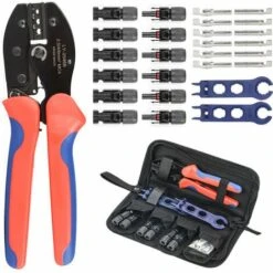 ILOVEMILAN Pince à Sertir Mc4 Connecteur Photovoltaïque Pince à Sertir Outillage à Main 28 Pièces
