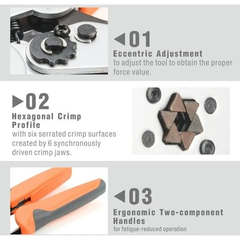 BEARSU HSC8 6-6 Pince à Sertir Pince à Sertir Auto-réglables Outils Utilisé Pour 0,25-6,0 Mm² Câble End-sleeves 3 BEARSU HSC8 6-6 Pince à Sertir Pince à Sertir Auto-réglables Outils Utilisé Pour 0,25-6,0 Mm² Câble End-sleeves – Image 3