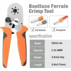 BEARSU HSC8 6-6 Pince à Sertir Pince à Sertir Auto-réglables Outils Utilisé Pour 0,25-6,0 Mm² Câble End-sleeves 8 BEARSU HSC8 6-6 Pince à Sertir Pince à Sertir Auto-réglables Outils Utilisé Pour 0,25-6,0 Mm² Câble End-sleeves -Outil de l'électricien Soldes 2022 61133499 4