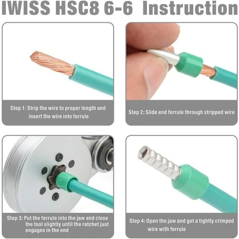 BEARSU HSC8 6-6 Pince à Sertir Pince à Sertir Auto-réglables Outils Utilisé Pour 0,25-6,0 Mm² Câble End-sleeves 5 BEARSU HSC8 6-6 Pince à Sertir Pince à Sertir Auto-réglables Outils Utilisé Pour 0,25-6,0 Mm² Câble End-sleeves – Image 5