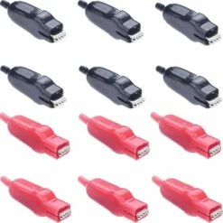 MACARON Crocodiles 20A Pinces Crocodiles Gainées Pinces Crocodiles Isolées Pince De Test De Circuit électrique（12 Pinces）LO-Ron