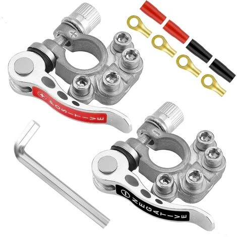 GRID COOL Connecteur De Borne De Batterie SAE/JIS Type A Positif Et Négatif Pour Automobile 1 GRID COOL Connecteur De Borne De Batterie SAE/JIS Type A Positif Et Négatif Pour Automobile