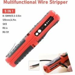 FOZIY Outil Universel à Dégainer, SK5 / RG6 / RG59 Câble Basse Tension, Denudeuse Cable Electrique Pour Câbles Ø 8 Mm - 13 Mm,une Pièce, Rouge，Fonepro -Outil de l'électricien Soldes 2022 62033906 3